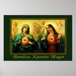 Poster Jesus & Maria Bendice Nuestro Hogar Espagnol