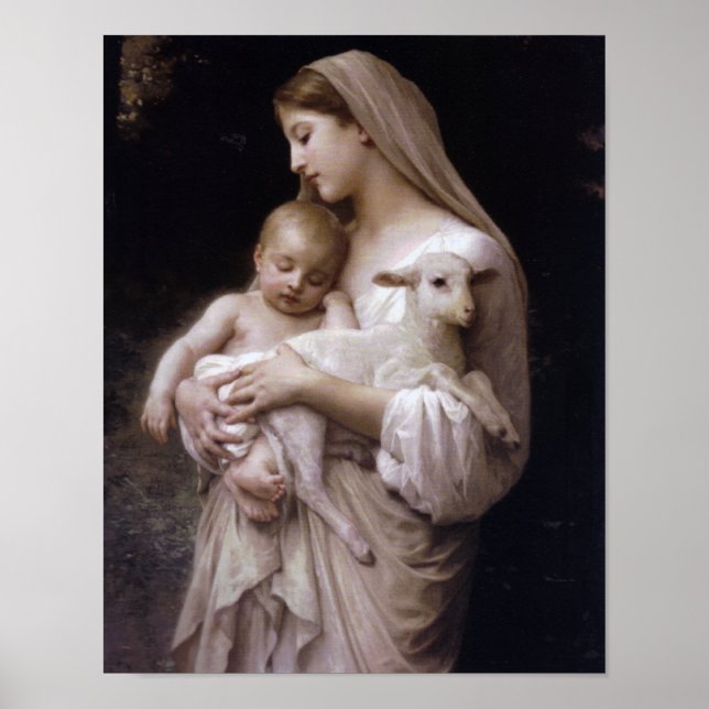 POSTER JÉSUS, MARIE ET L'AGNEAU. (Devant)