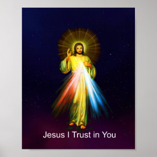 Poster Jésus Miséricorde divine J'ai confiance en toi Ang