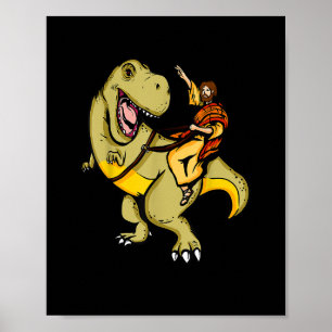 Poster Jésus Monte Un T-Rex Dinosaur Drôle T-Shirt Appare