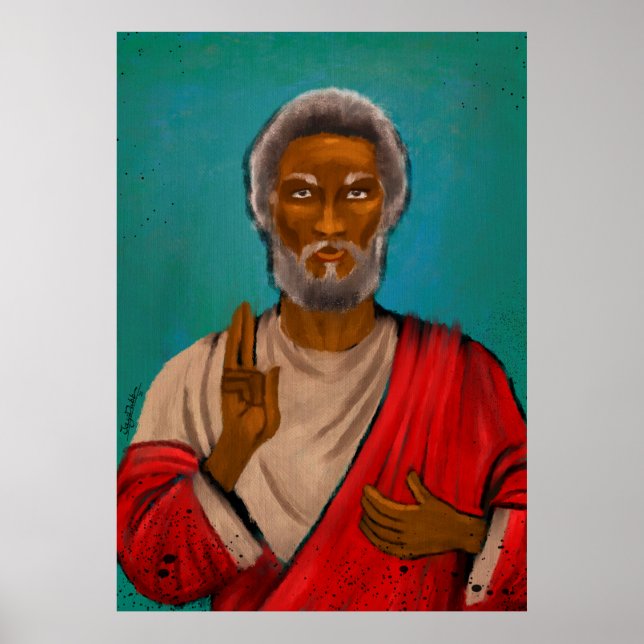 Poster Jésus noir (Devant)