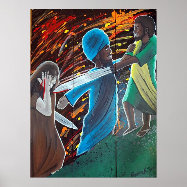 Poster Jésus Noir arrêté à Gethsémani (Devant)