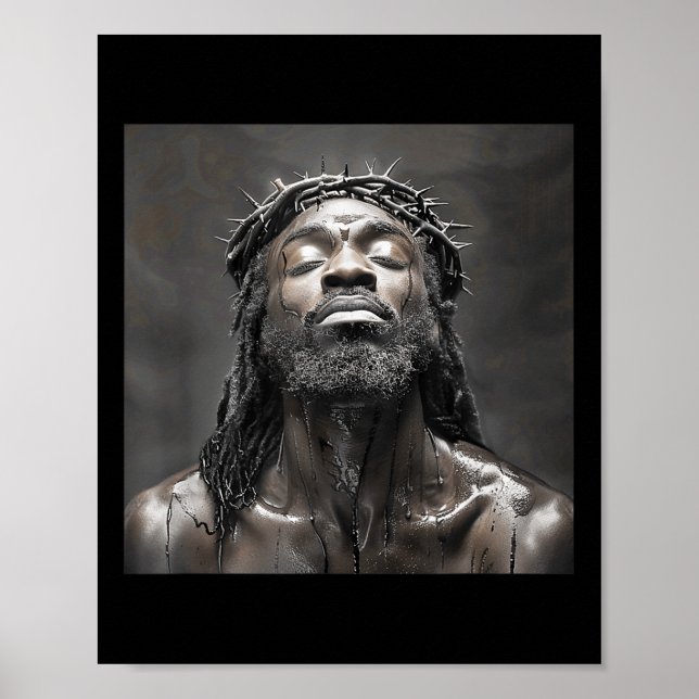 Poster Jésus Noir, Christianisme, Église, Christ, Jésus _ (Devant)