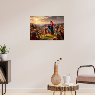 Poster Jésus nourrissant la foule