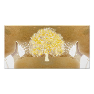 Poster Jésus Ouvrir les bras Clous dans les mains Arbre d