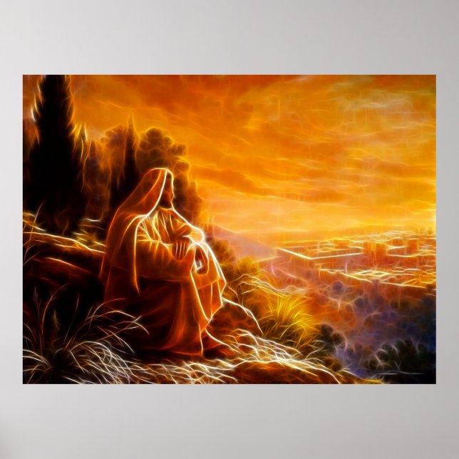 Poster Jésus Pensant Aux Gens (Toi) (Devant)