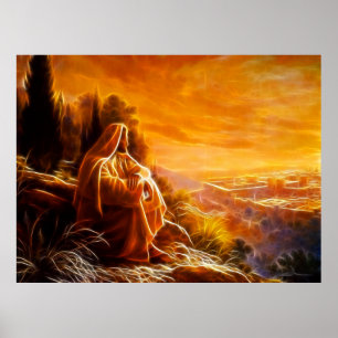 Poster Jésus pensant aux personnes (vous)