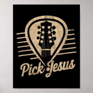 Poster Jésus Plectre Musique Pasteur Joyeuses Pâques Gu