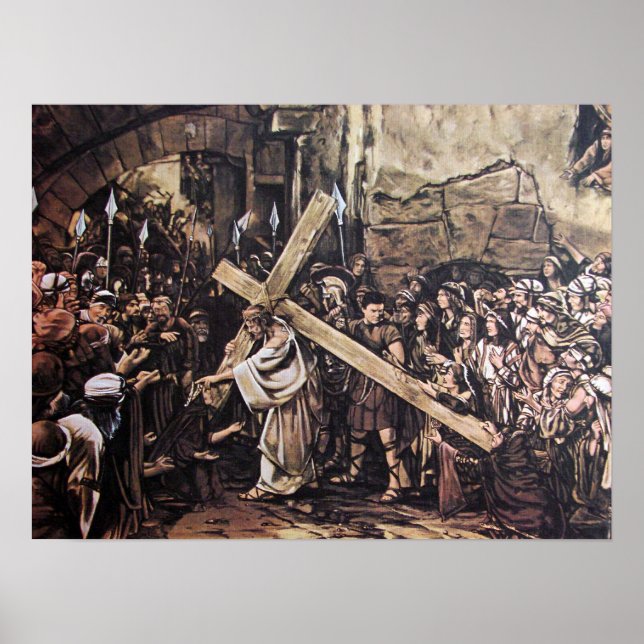 Poster Jésus portant la croix (Devant)