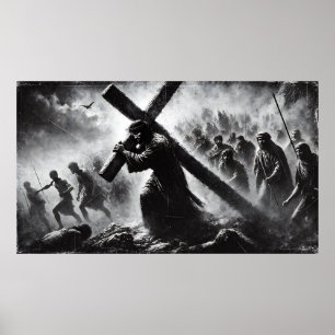 Poster Jésus Portant L'Affiche De Croix