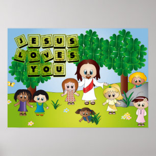 Poster Jésus pour Enfants Eglise et Creche