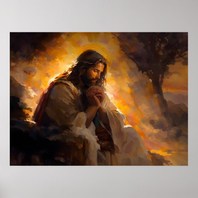 Poster Jésus Priez Dans Le Jardin De Gethsémani (Devant)