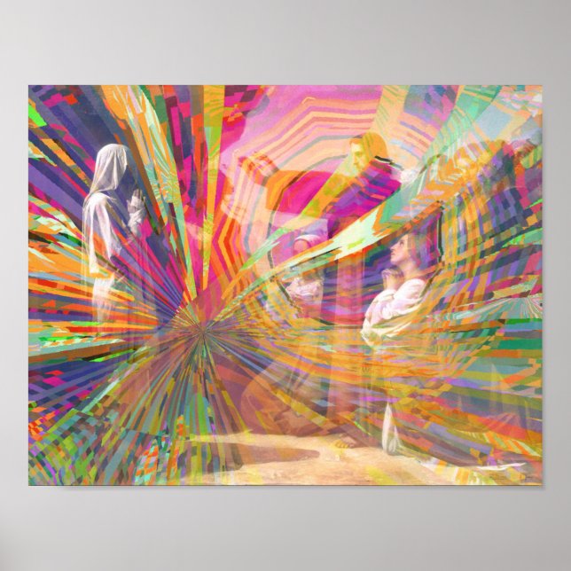 Poster Jesus Raises Lazarus Neon Pastel Pinwheel (Devant)