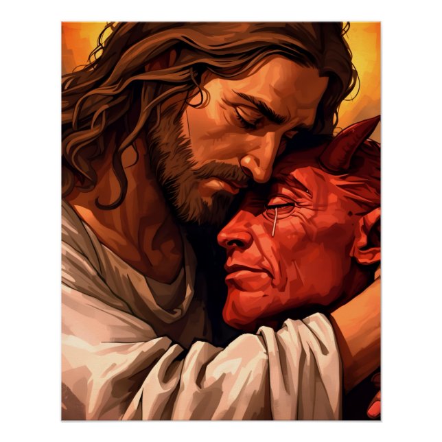 Poster Jésus réconfortant Lucifer (Devant)