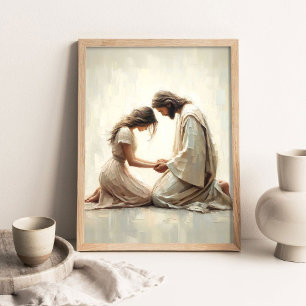 Poster Jésus réconfortant une femme, Art chrétien, Jésus