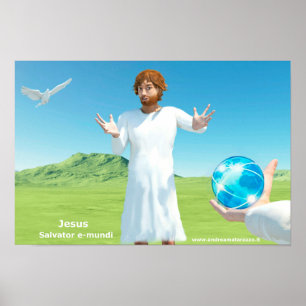 Poster Jésus Salavator e - mundi
