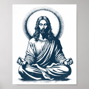 Poster Jésus Seigneur Méditant, Bouddhiste, Moine, Médita