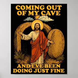 Poster Jésus sortant de la grotte et se porte bienJésus