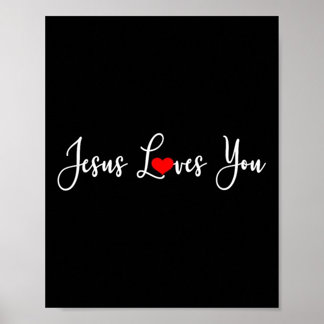Poster Jésus t'aime - chrétien religieux (Devant)