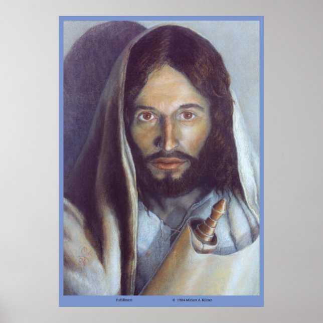 Poster Jésus tenant la Torah - "Accomplissement" de la Lo (Devant)
