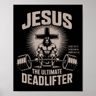 Poster Jesus The Ultimate Deadlifter Muscle Kid Funny Chr