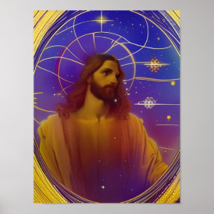 Poster Jésus Verre tendu AI Art généré