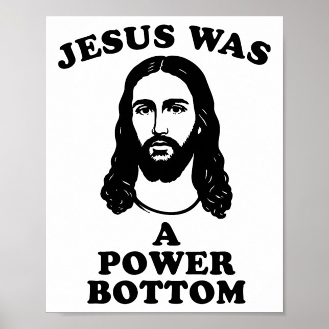 Poster Jesus Was A Power Bottom Funny Pride Christmas Gag (Devant)