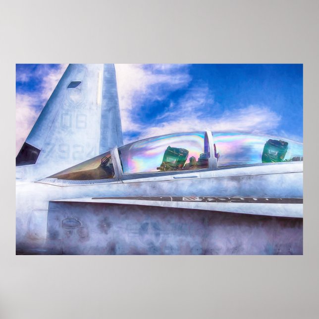 POSTER JET DE COMBATTRE F-18 HORNET À L'AISE (Devant)