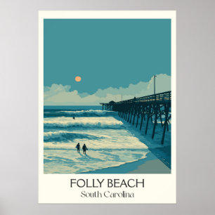 Poster Jetée de Folly Beach Caroline du Sud