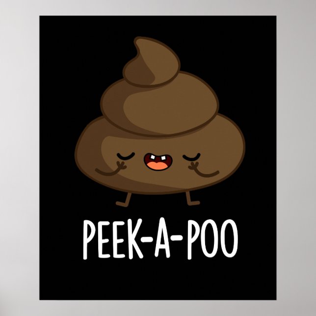 Poster Jeter Un Oeil Un Poo Drôle Poop Pun Dark BG (Devant)