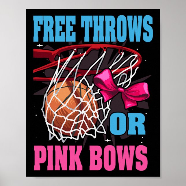Poster Jets Libres Ou Vaches Roses Sexe Révéler Basketbal (Devant)
