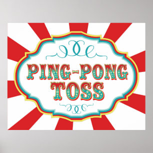 Poster Jeu Carnaval Jeu Ping Pong Toss