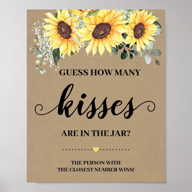 Poster Jeu Combien de baisers signe Mariage Fleurs de sol (Devant)