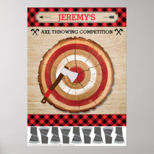 Poster Jeu d'anniversaire Lumberjack   Pin The Tail Game