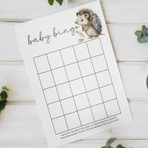 Poster Jeu de baby shower Bébé Bingo au petit hérisson mi