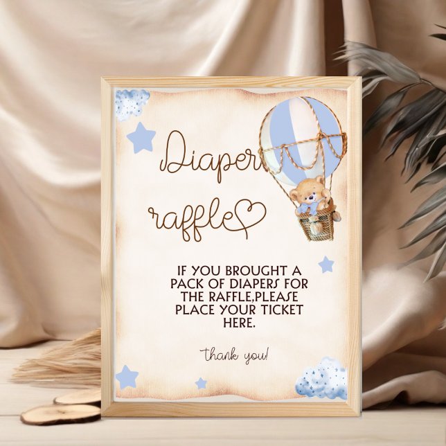 Poster Jeu de Baby shower bleu de l'ours en peluche (Créateur téléchargé)