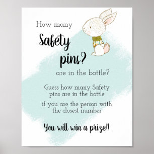 Poster Jeu de Baby shower Bunny