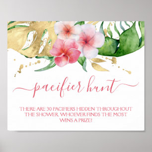 Poster Jeu de Baby shower de chasse tropicale moderne