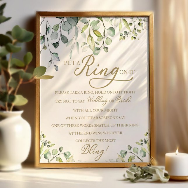 Poster Jeu de Baby Shower de Fiançailles avec Verdure (Créateur téléchargé)