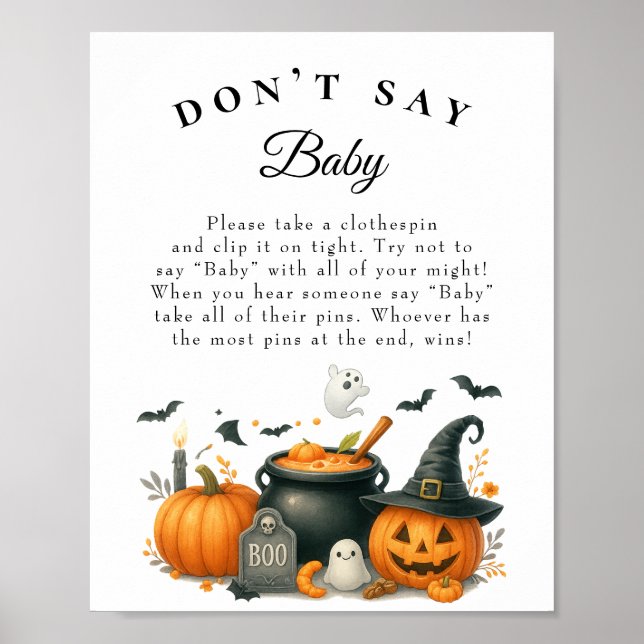 Poster Jeu de Baby shower des Diapeurs de la nuit d'Hallo (Devant)