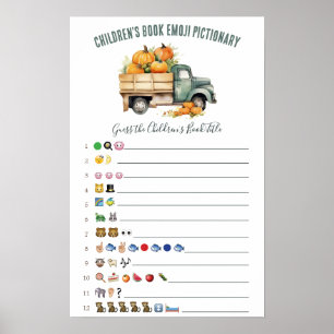 Poster Jeu de Baby shower Emoji vintage Picket Truck
