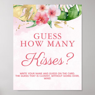 Poster Jeu de Baby shower floral d'été tropical moderne