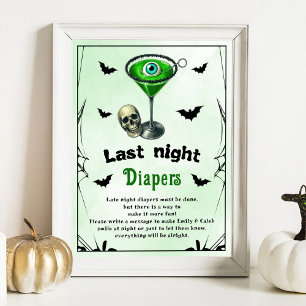 Poster Jeu de Baby shower Halloween "Dernier Night Diaper