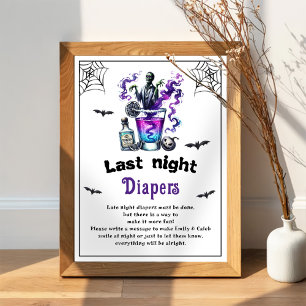 Poster Jeu de Baby shower Halloween "Dernier Night Diaper