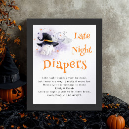 Poster Jeu de Baby shower Halloween 'Late Night Diapers'