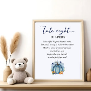 Poster Jeu de Baby Shower Little Pumpkin : Les Couches de