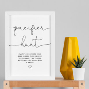 Poster Jeu de Baby shower minimaliste de chasse au Pacifi
