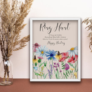Poster Jeu de Baby Shower : Recherche de la Fleur Sauvage