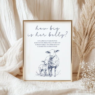 Poster Jeu de baby shower Vintage Country Big Is Her Bell