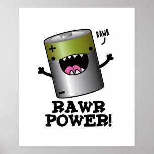 Poster Jeu de batterie Rawy Power Funny